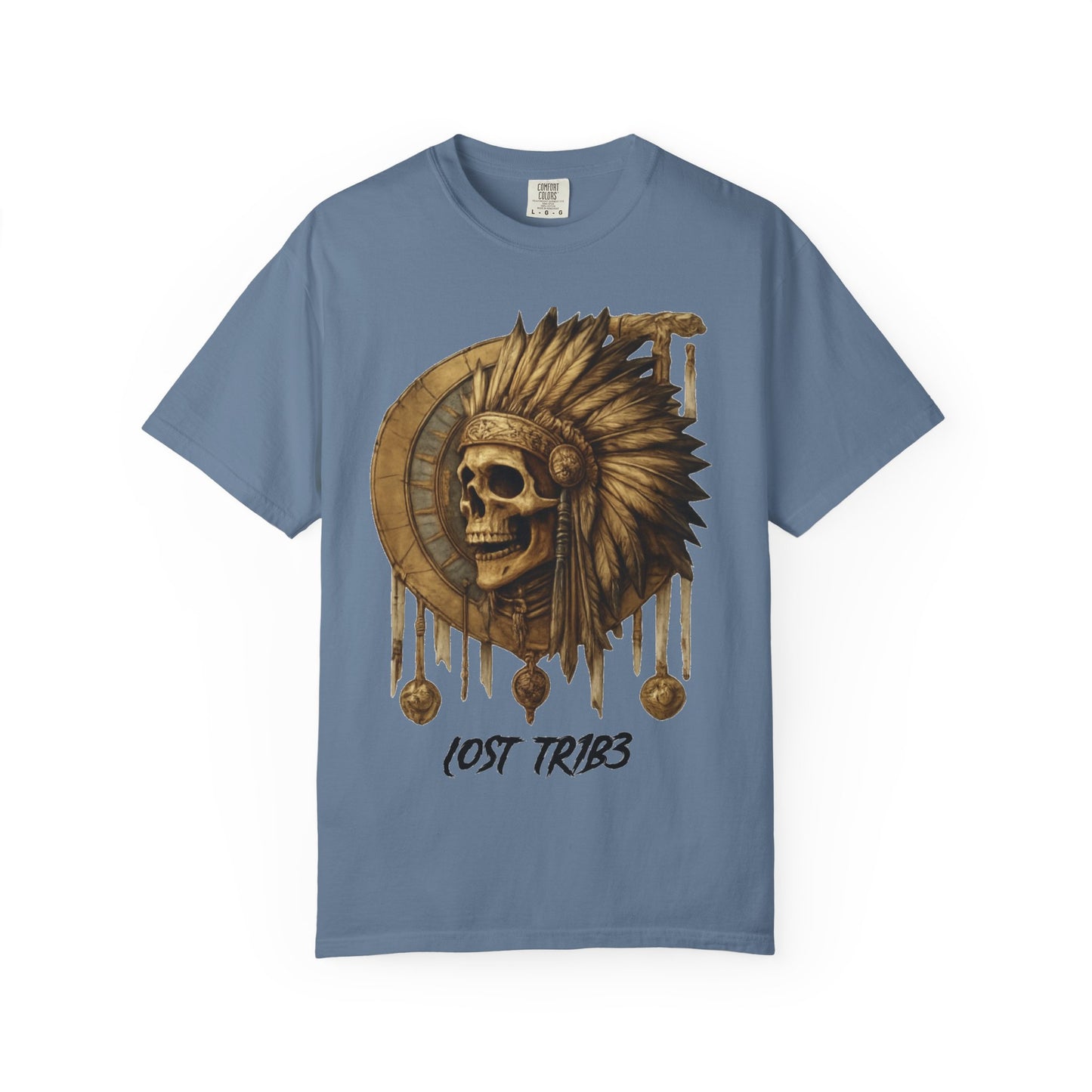 Unisex Garment-Dyed T-Shirt - 'Lost Tribe' Skull Design