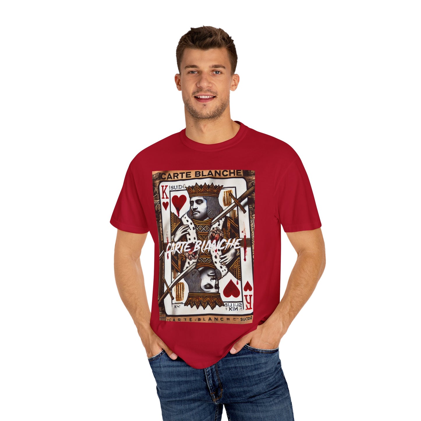Street Art Graphic T-Shirt - 'God Save the Queen' & 'Carte Blanche' Design