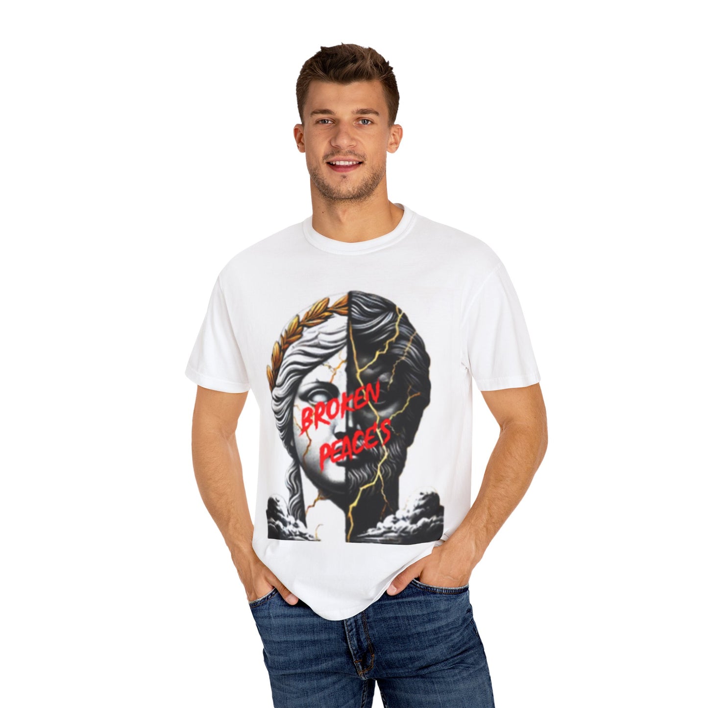 Unisex Garment-Dyed T-shirt - 'Broken Pieces' & 'God Save the Queen' Graphic Tee