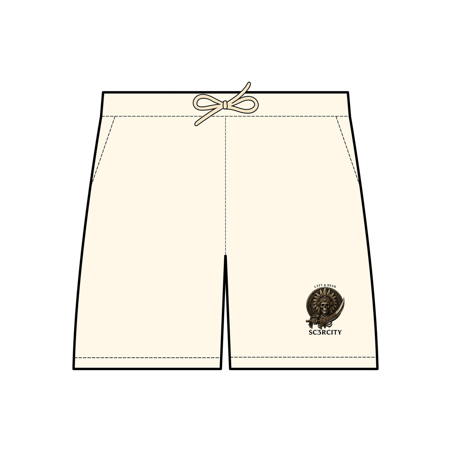 Unisex Lightweight Fleece Sweat Shorts with Embroidered Lion Design