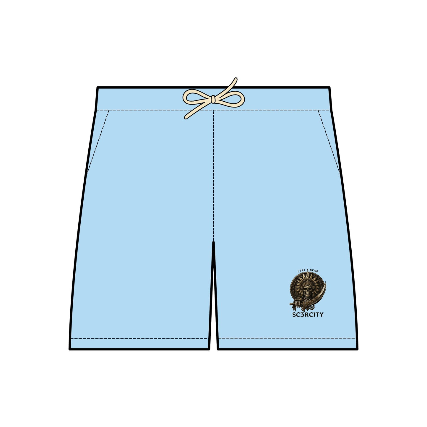 Unisex Lightweight Fleece Sweat Shorts with Embroidered Lion Design