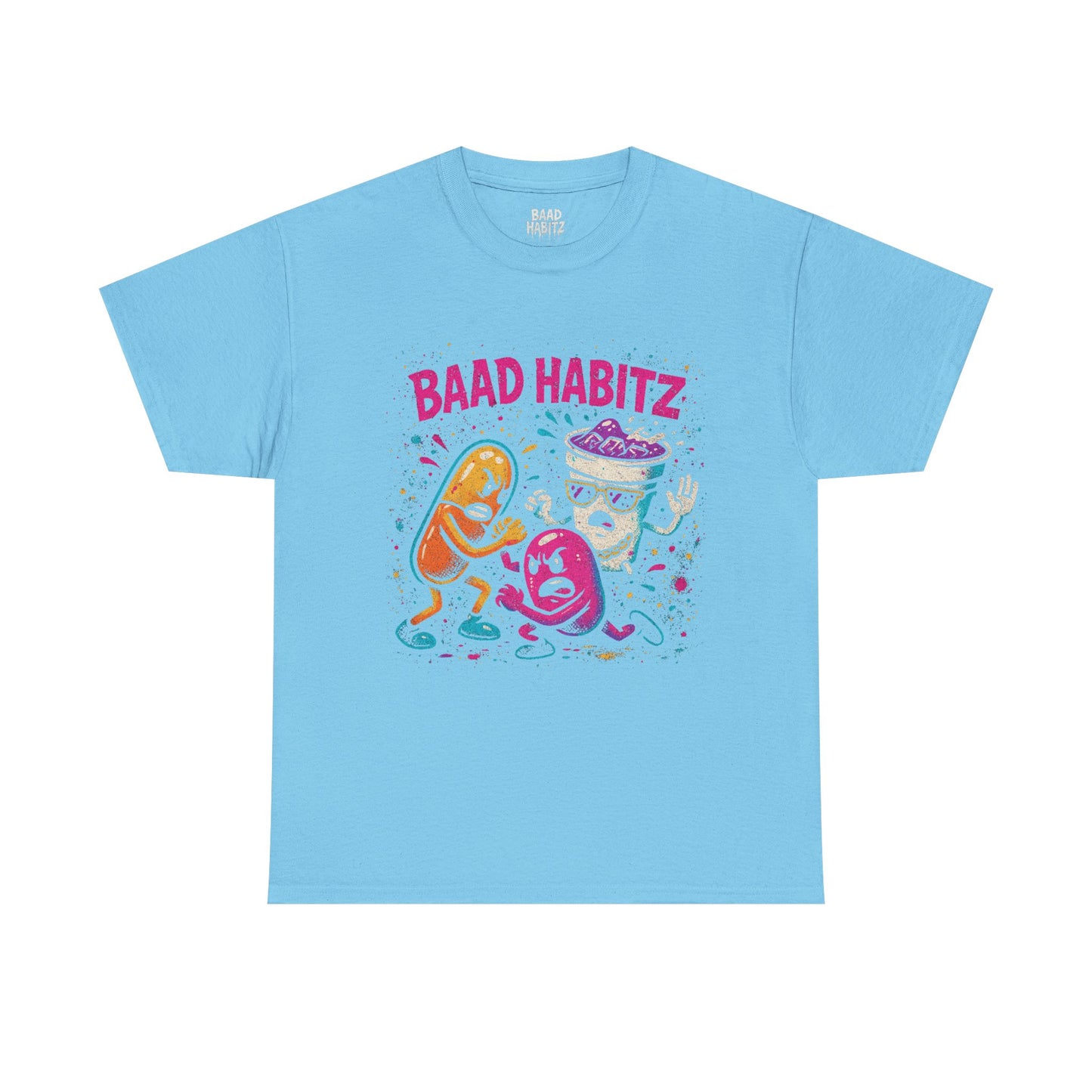 Funny Graphic Tee, Unisex Humor Shirt, Party Wear, Baad Habitz Apparel, Drugz T-Shirt, Gift for Friends