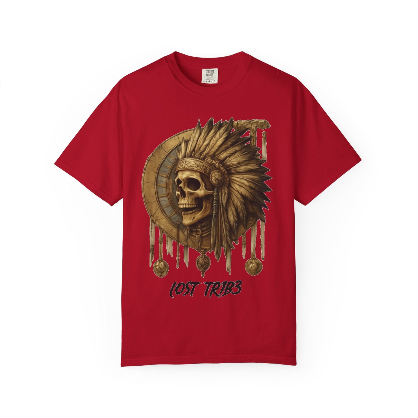 Unisex Garment-Dyed T-Shirt - 'Lost Tribe' Skull Design