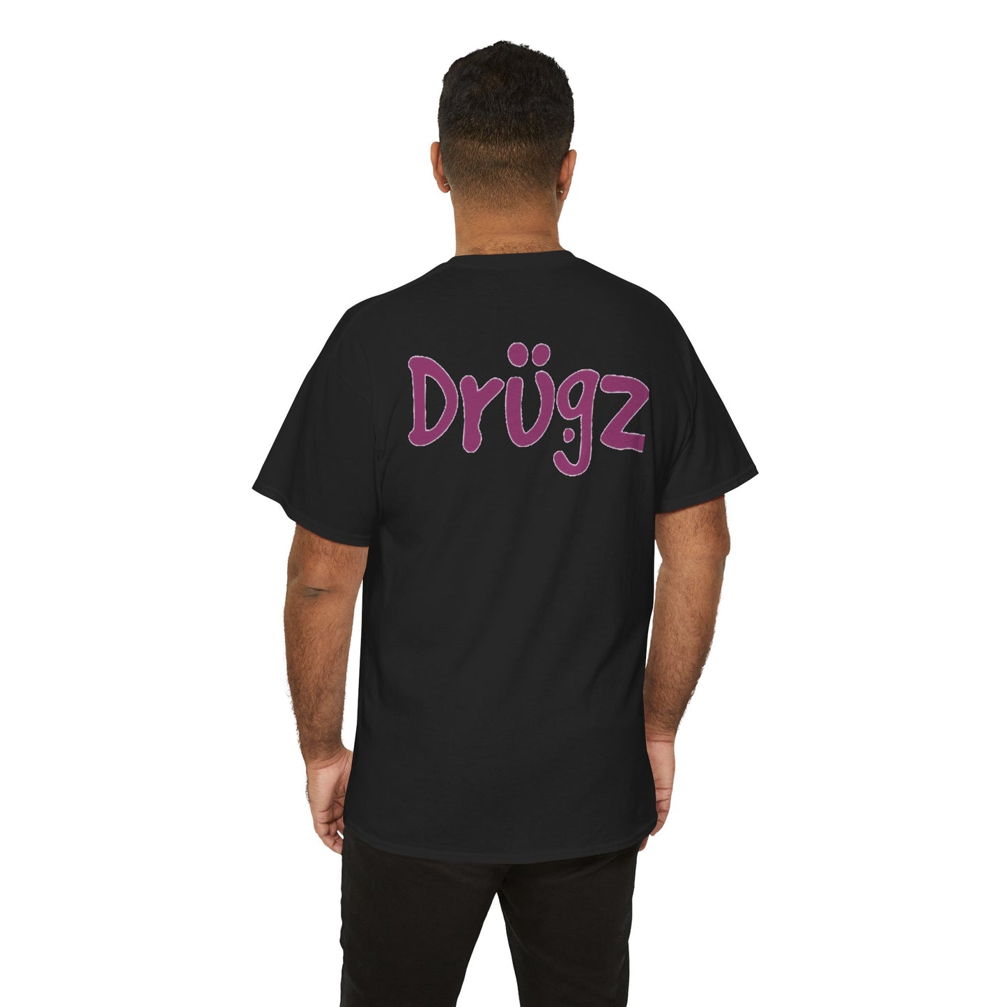 Colorful Unisex Heavy Cotton Tee - 'BAAD HABITZ' and 'Drügz' Graphic, Streetwear Vibe, Perfect for Casual Outings, Gifts, and Festivals