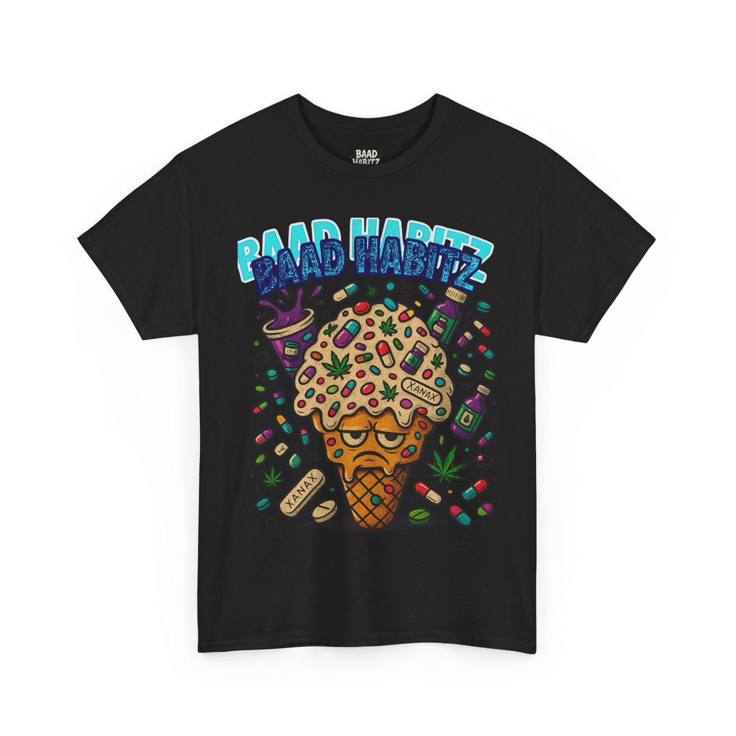 Fun Ice Cream Graphic Tee, Unisex Heavy Cotton Shirt, Summer Wear, Gift for Friends, Casual Outfit, Music Festival Apparel