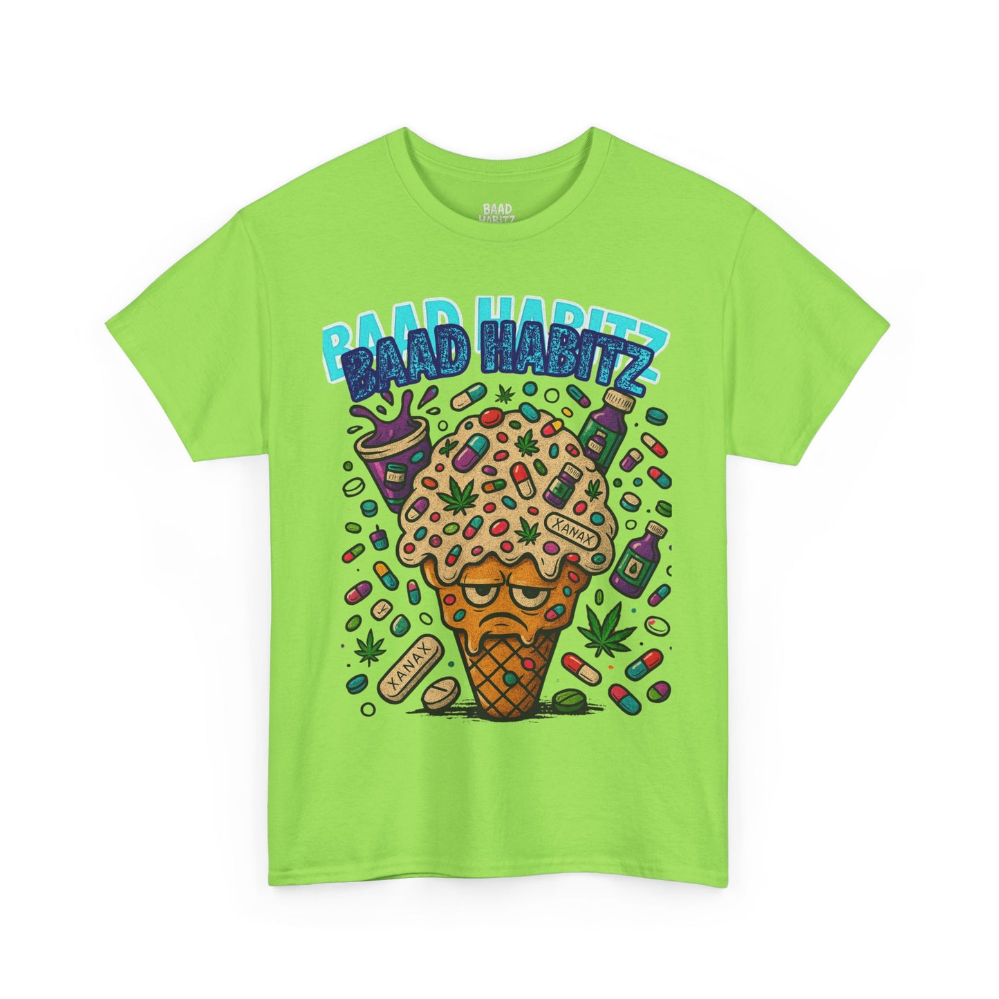 Fun Ice Cream Graphic Tee, Unisex Heavy Cotton Shirt, Summer Wear, Gift for Friends, Casual Outfit, Music Festival Apparel