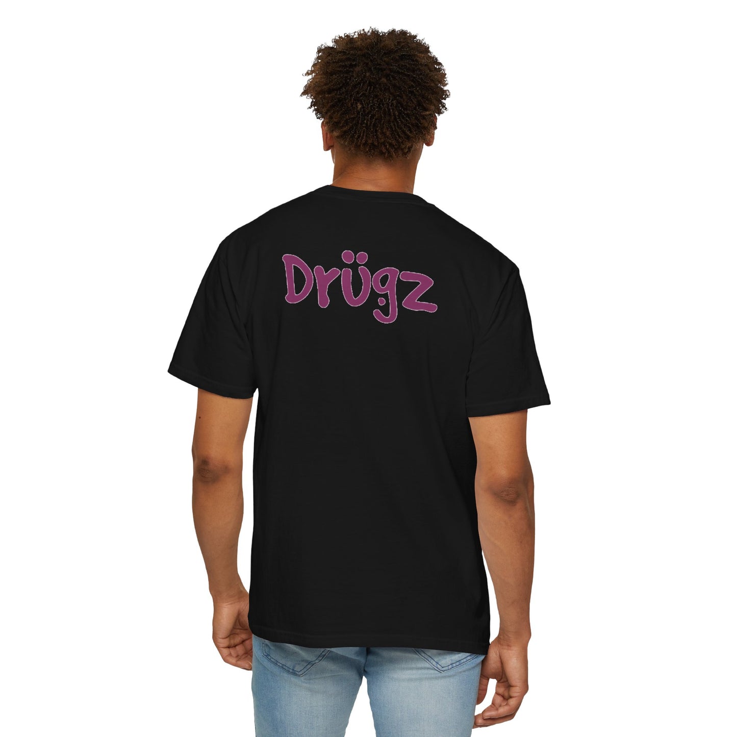 Unisex Garment-Dyed T-Shirt with 'Baad Habitz' Graphic - Fun, Playful Design for Casual Wear