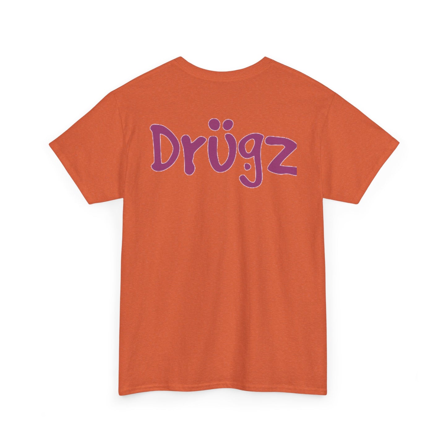 Colorful Unisex Heavy Cotton Tee - 'BAAD HABITZ' and 'Drügz' Graphic, Streetwear Vibe, Perfect for Casual Outings, Gifts, and Festivals