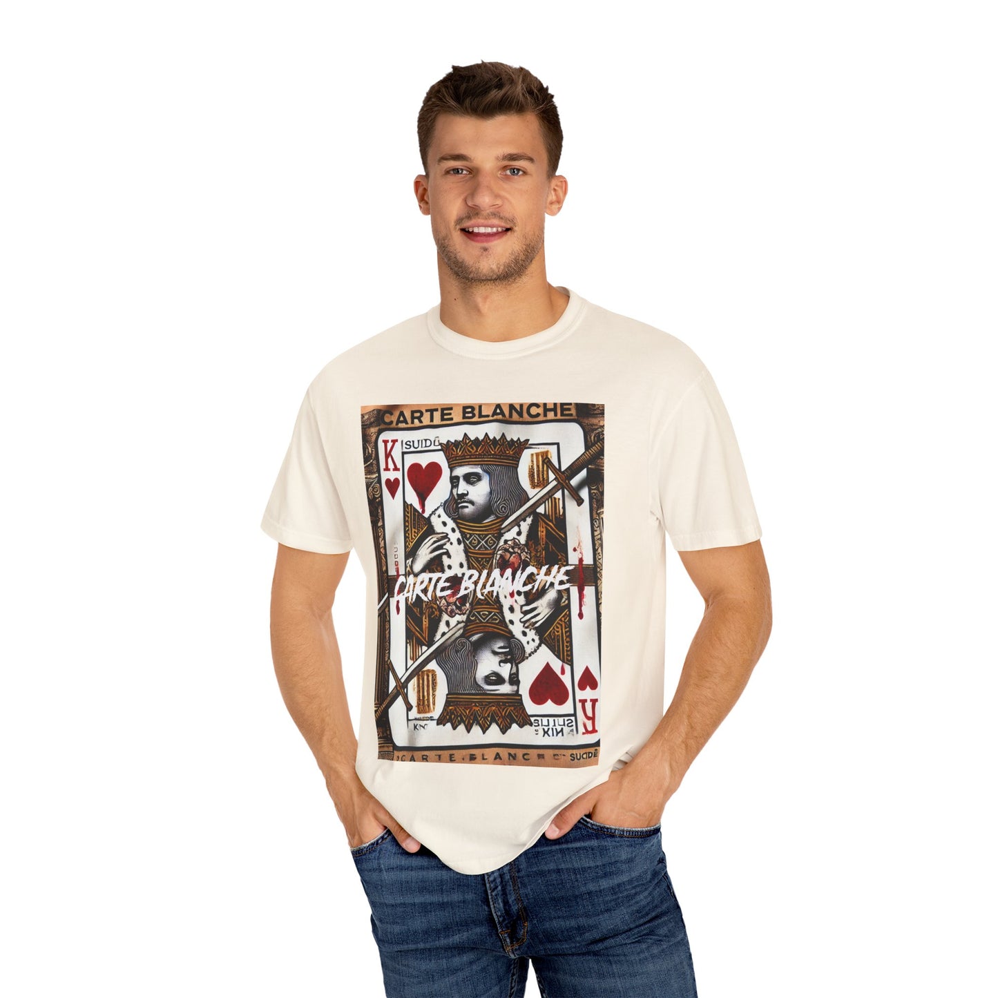 Street Art Graphic T-Shirt - 'God Save the Queen' & 'Carte Blanche' Design