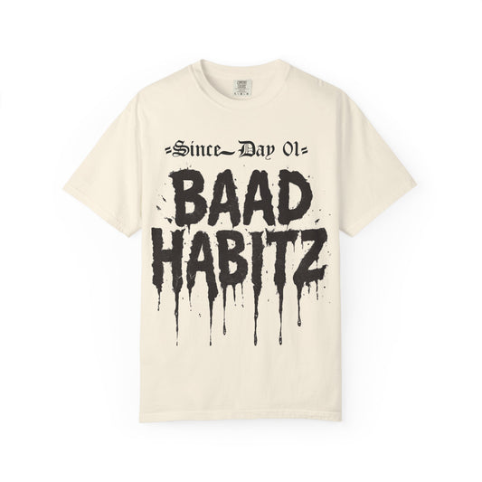 Trendy Unisex Graphic T-Shirt - 'BAAD HABITZ' & 'BORN RYC' Design