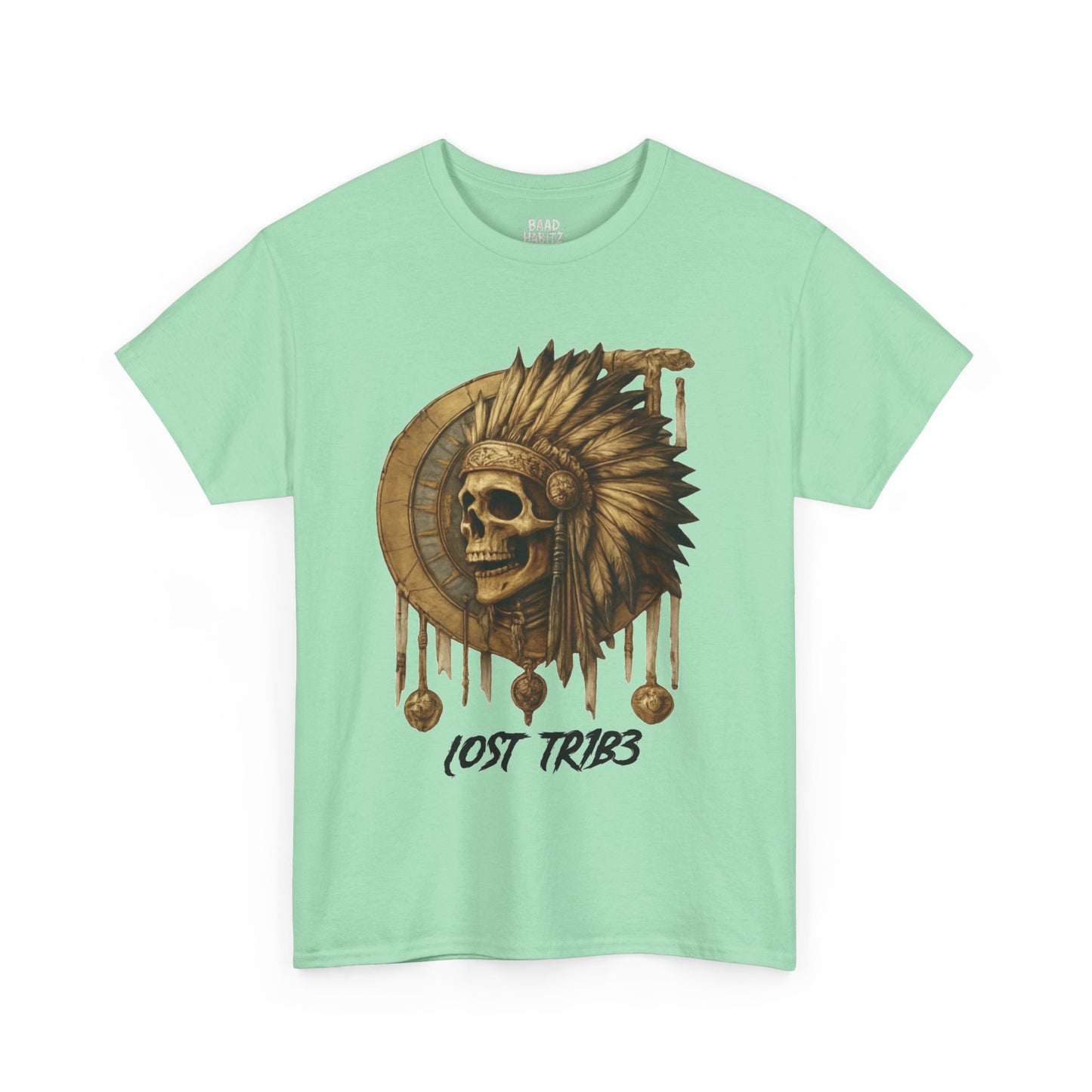 Unisex Heavy Cotton Tee - Lost Tribe Skull Design