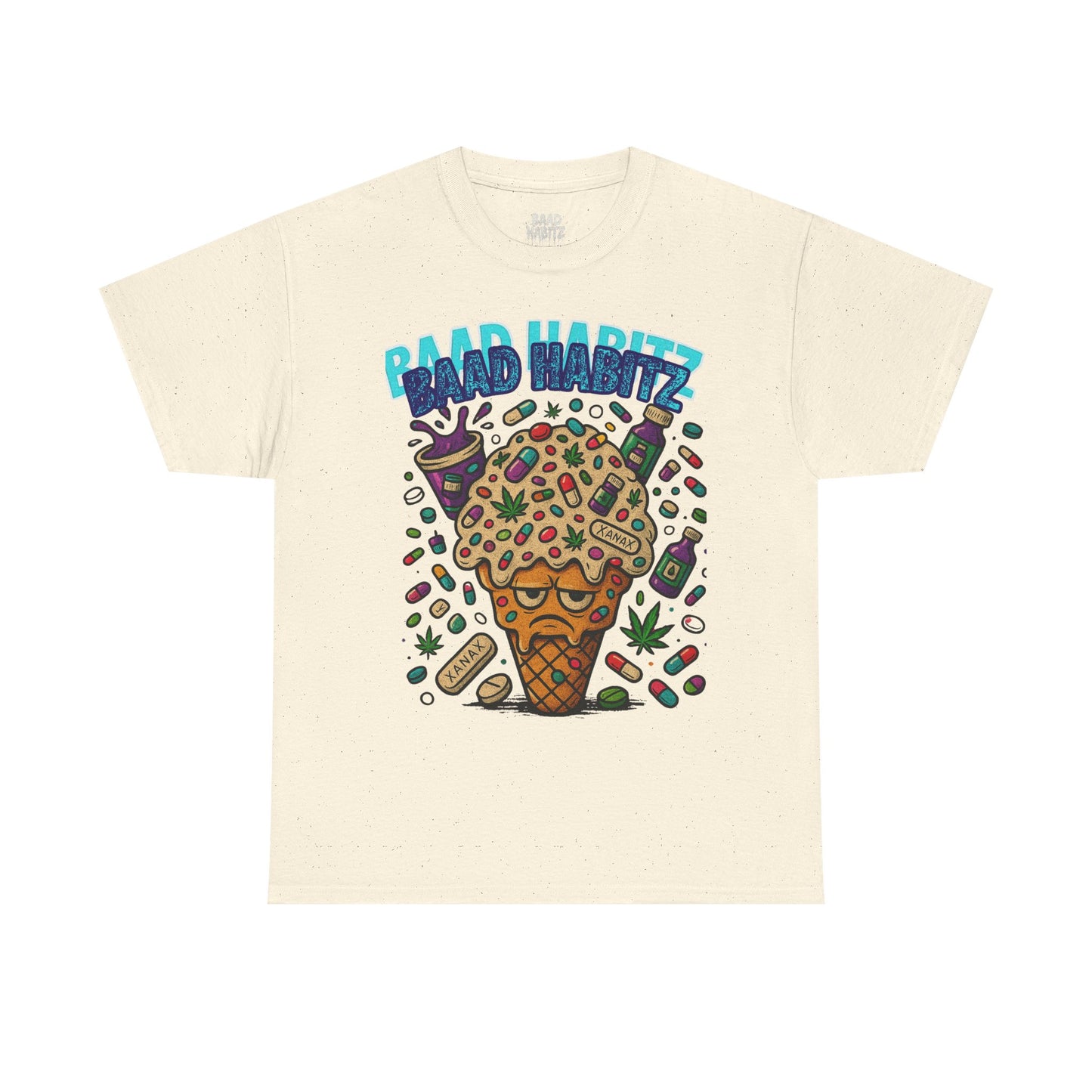 Fun Ice Cream Graphic Tee, Unisex Heavy Cotton Shirt, Summer Wear, Gift for Friends, Casual Outfit, Music Festival Apparel