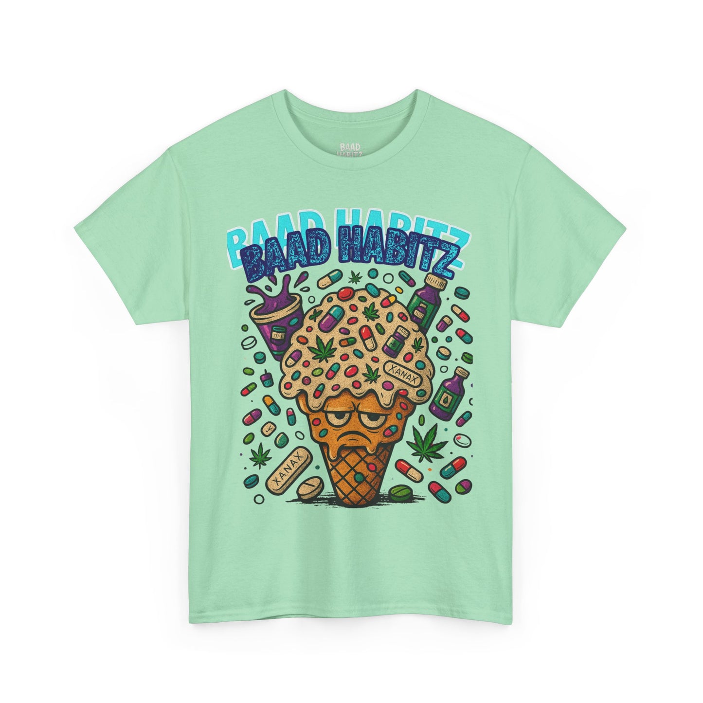 Fun Ice Cream Graphic Tee, Unisex Heavy Cotton Shirt, Summer Wear, Gift for Friends, Casual Outfit, Music Festival Apparel