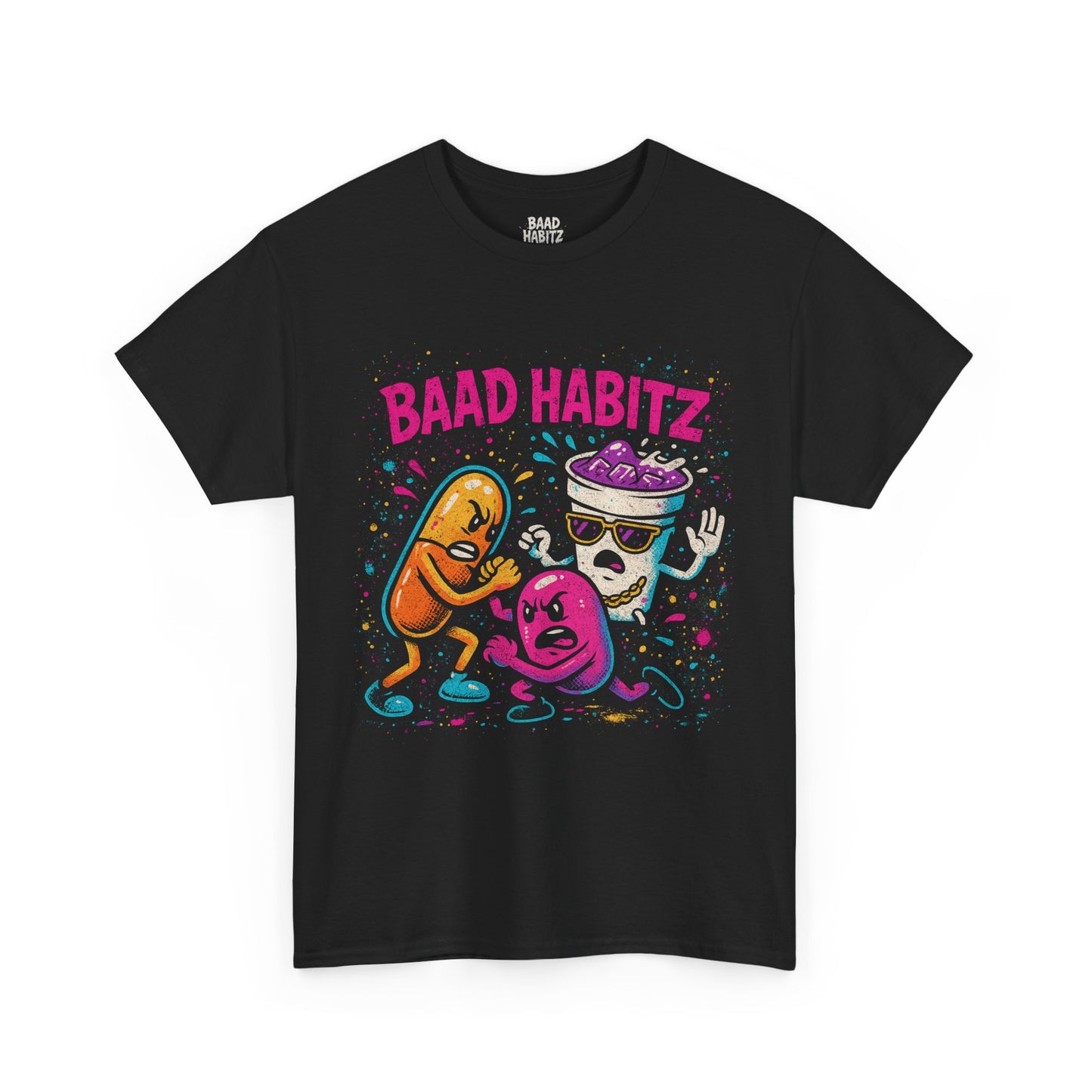 Funny Graphic Tee, Unisex Humor Shirt, Party Wear, Baad Habitz Apparel, Drugz T-Shirt, Gift for Friends