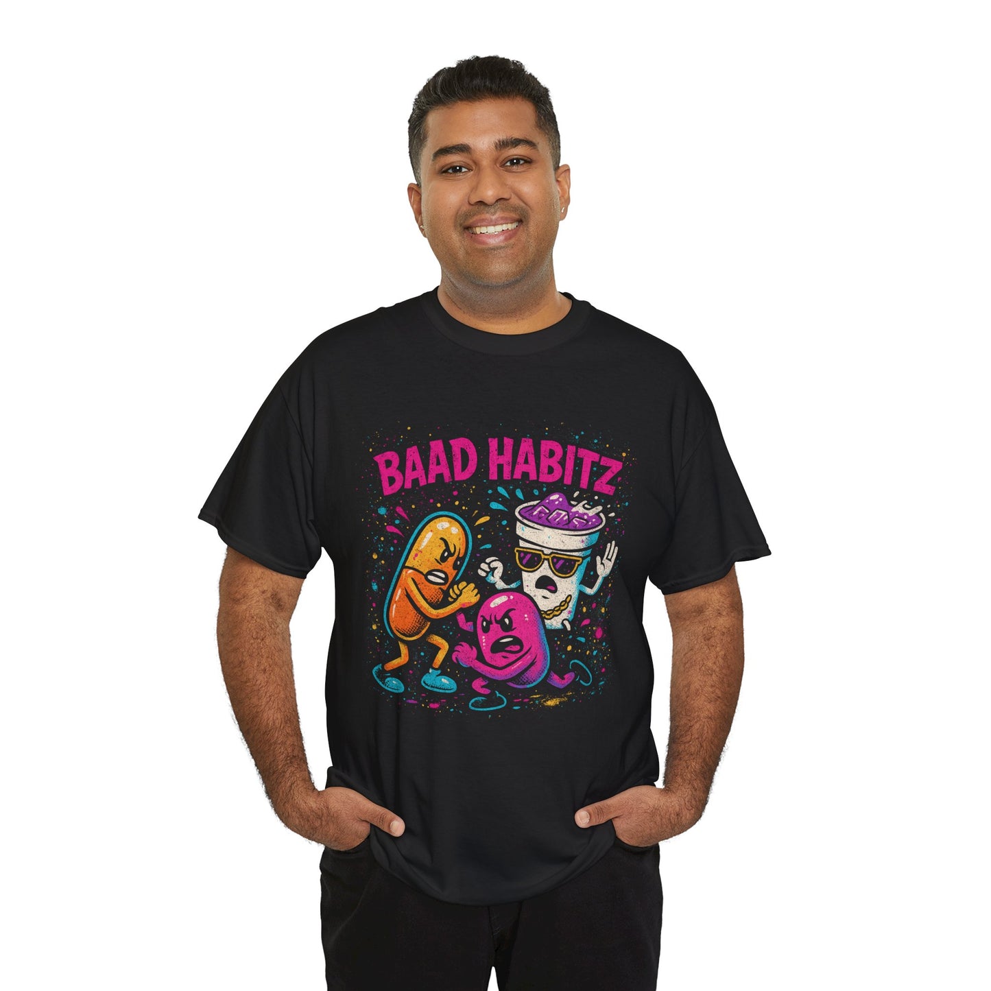 Funny Graphic Tee, Unisex Humor Shirt, Party Wear, Baad Habitz Apparel, Drugz T-Shirt, Gift for Friends