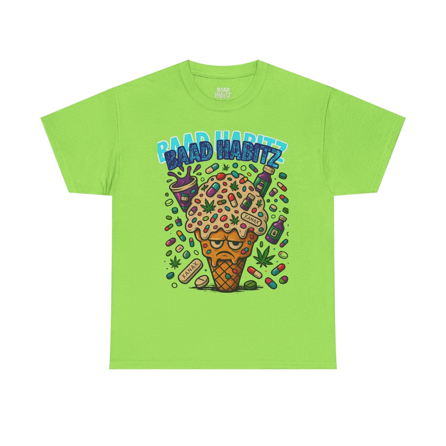 Fun Ice Cream Graphic Tee, Unisex Heavy Cotton Shirt, Summer Wear, Gift for Friends, Casual Outfit, Music Festival Apparel