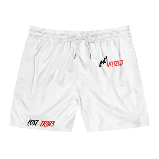Men's Mid-Length Swim Shorts - Casual Beachwear with Bold Graphics