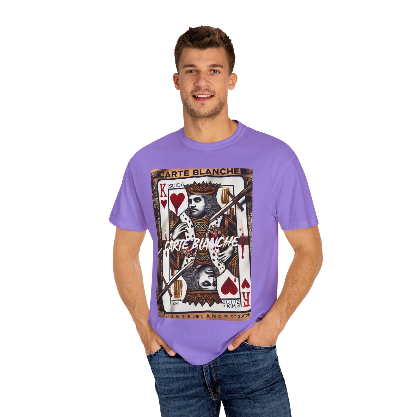 Street Art Graphic T-Shirt - 'God Save the Queen' & 'Carte Blanche' Design
