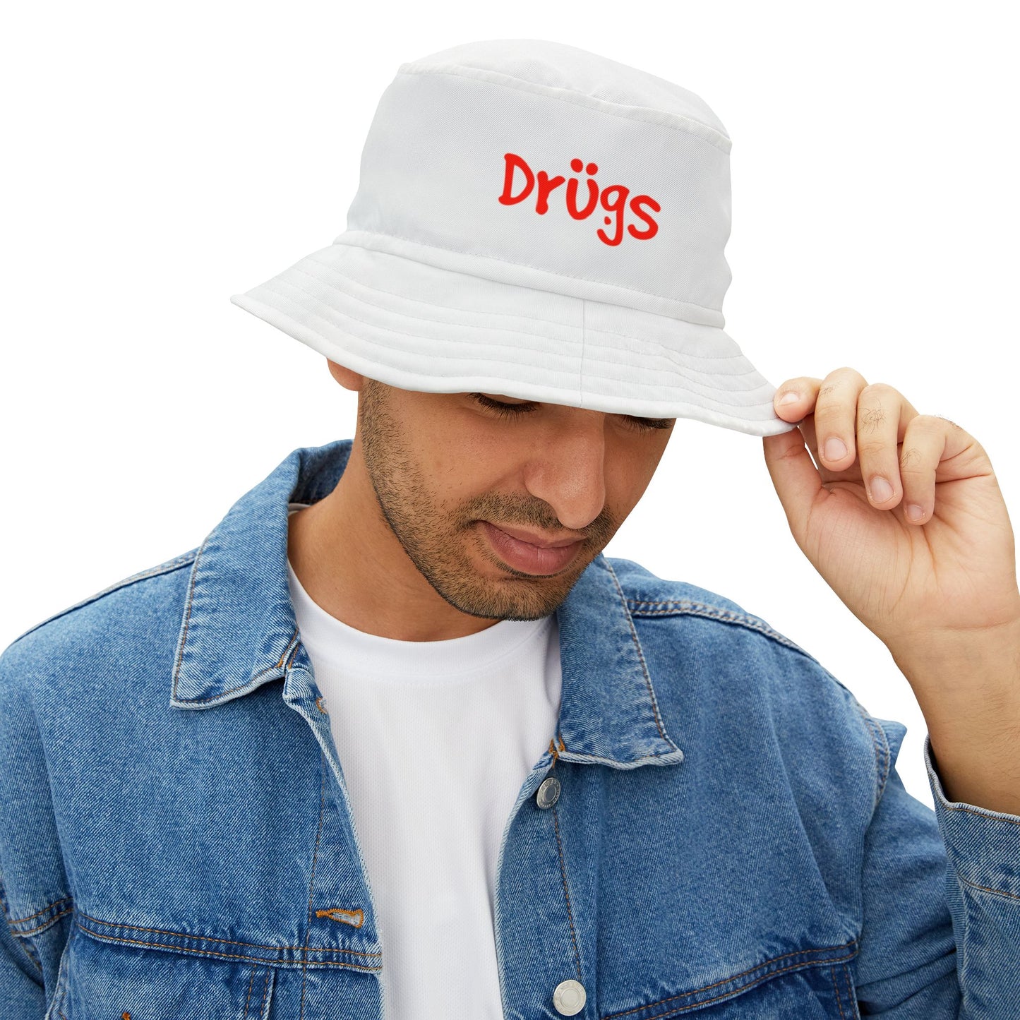 Trendy Bucket Hat with 'Drügs' Embroidery - Perfect for Summer Festivals