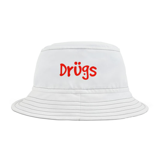 Trendy Bucket Hat with 'Drügs' Embroidery - Perfect for Summer Festivals
