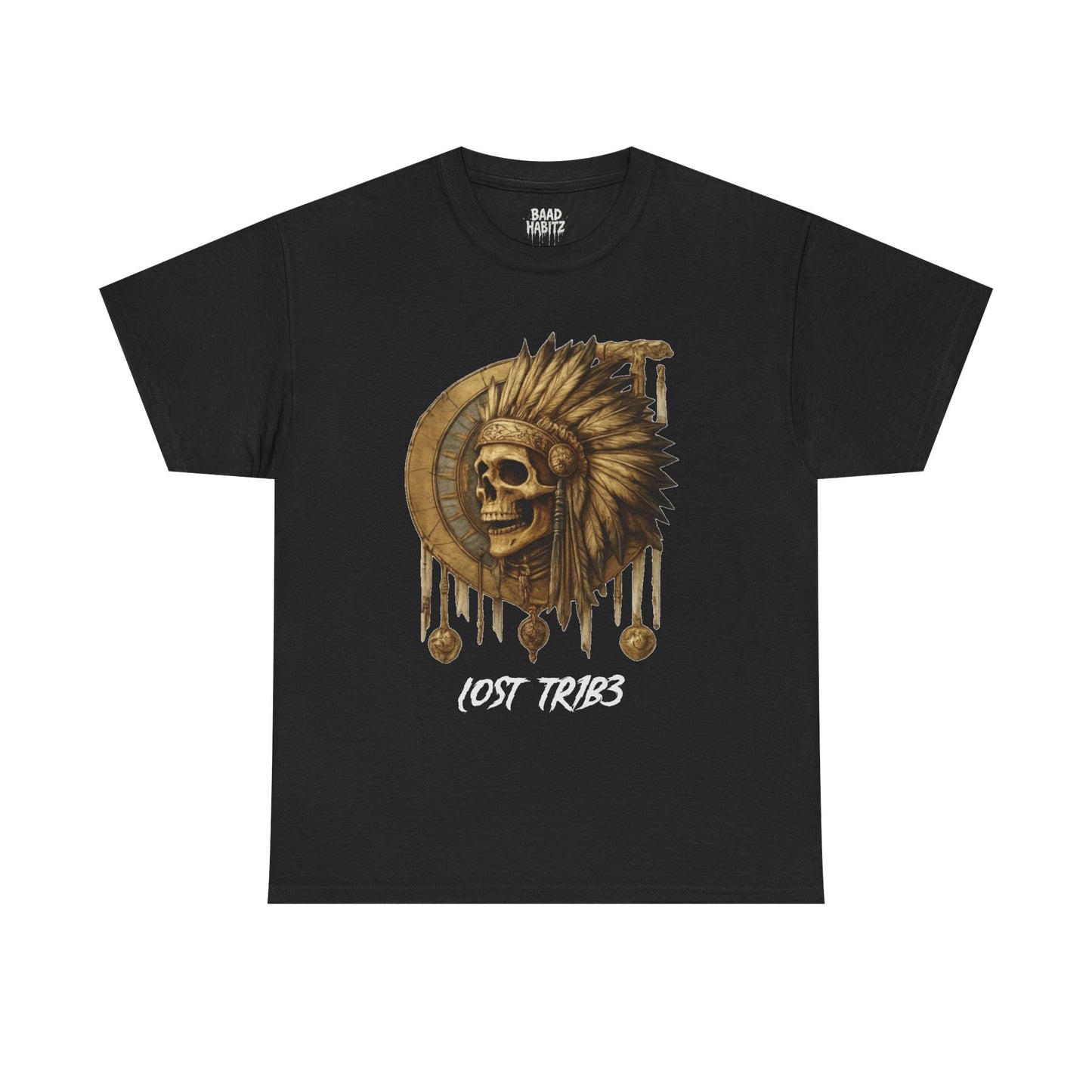 Unisex Heavy Cotton Tee - Lost Tribe Skull Design