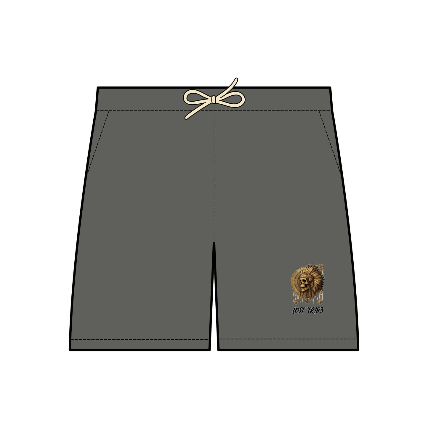 Garment-Dyed Lion Print Fleece Sweat Shorts for Casual Comfort