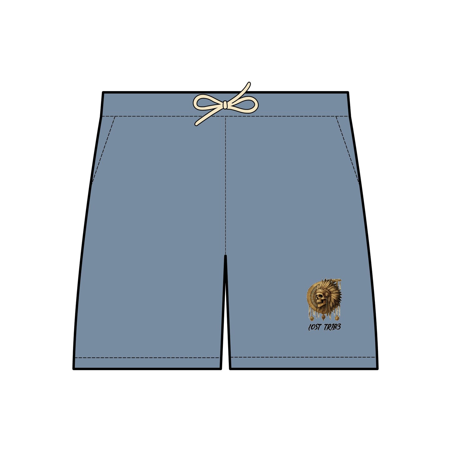 Garment-Dyed Lion Print Fleece Sweat Shorts for Casual Comfort