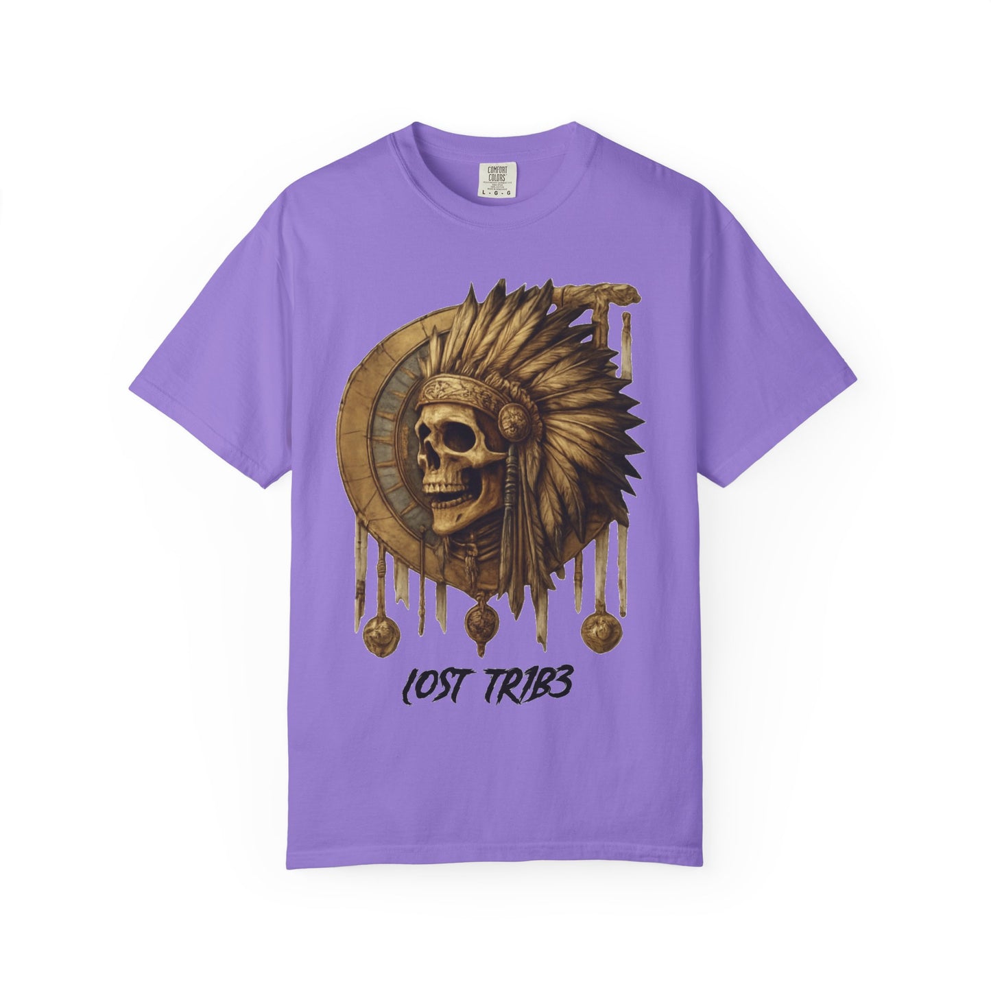 Unisex Garment-Dyed T-Shirt - 'Lost Tribe' Skull Design