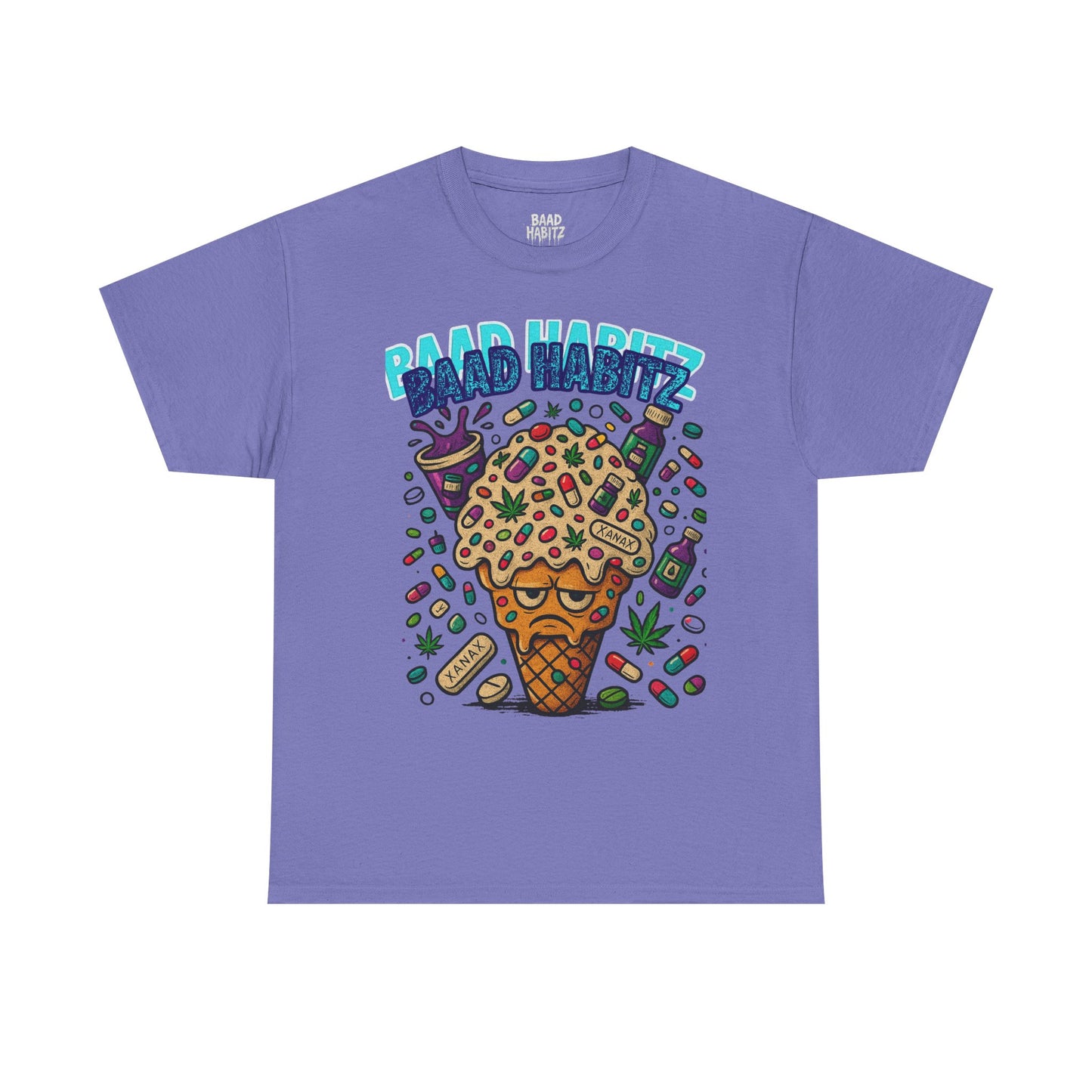 Fun Ice Cream Graphic Tee, Unisex Heavy Cotton Shirt, Summer Wear, Gift for Friends, Casual Outfit, Music Festival Apparel