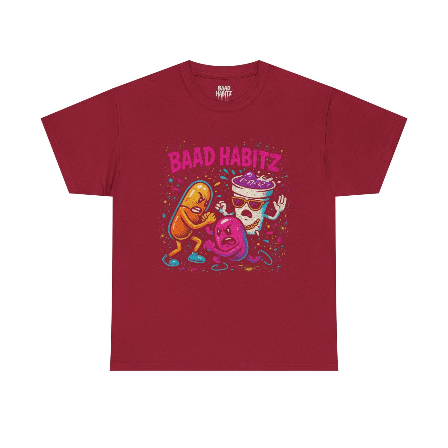 Funny Graphic Tee, Unisex Humor Shirt, Party Wear, Baad Habitz Apparel, Drugz T-Shirt, Gift for Friends