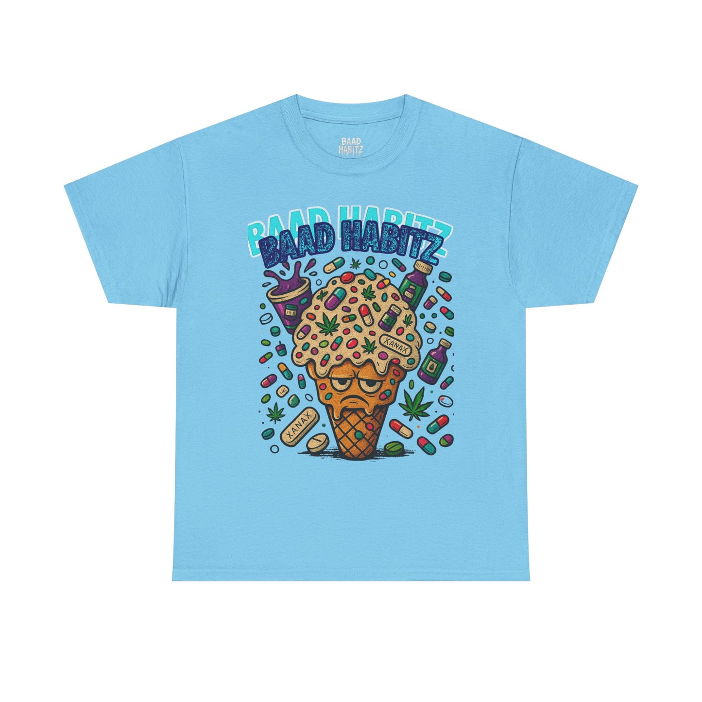 Fun Ice Cream Graphic Tee, Unisex Heavy Cotton Shirt, Summer Wear, Gift for Friends, Casual Outfit, Music Festival Apparel