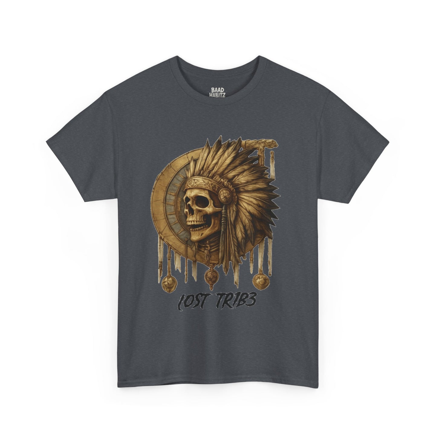 Unisex Heavy Cotton Tee - Lost Tribe Skull Design