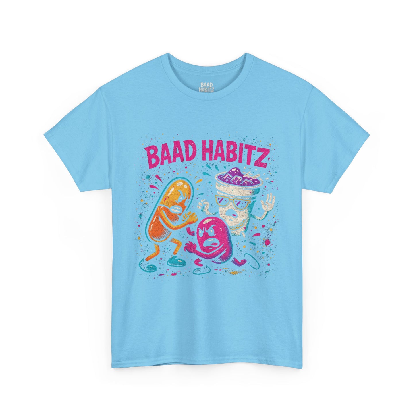 Funny Graphic Tee, Unisex Humor Shirt, Party Wear, Baad Habitz Apparel, Drugz T-Shirt, Gift for Friends