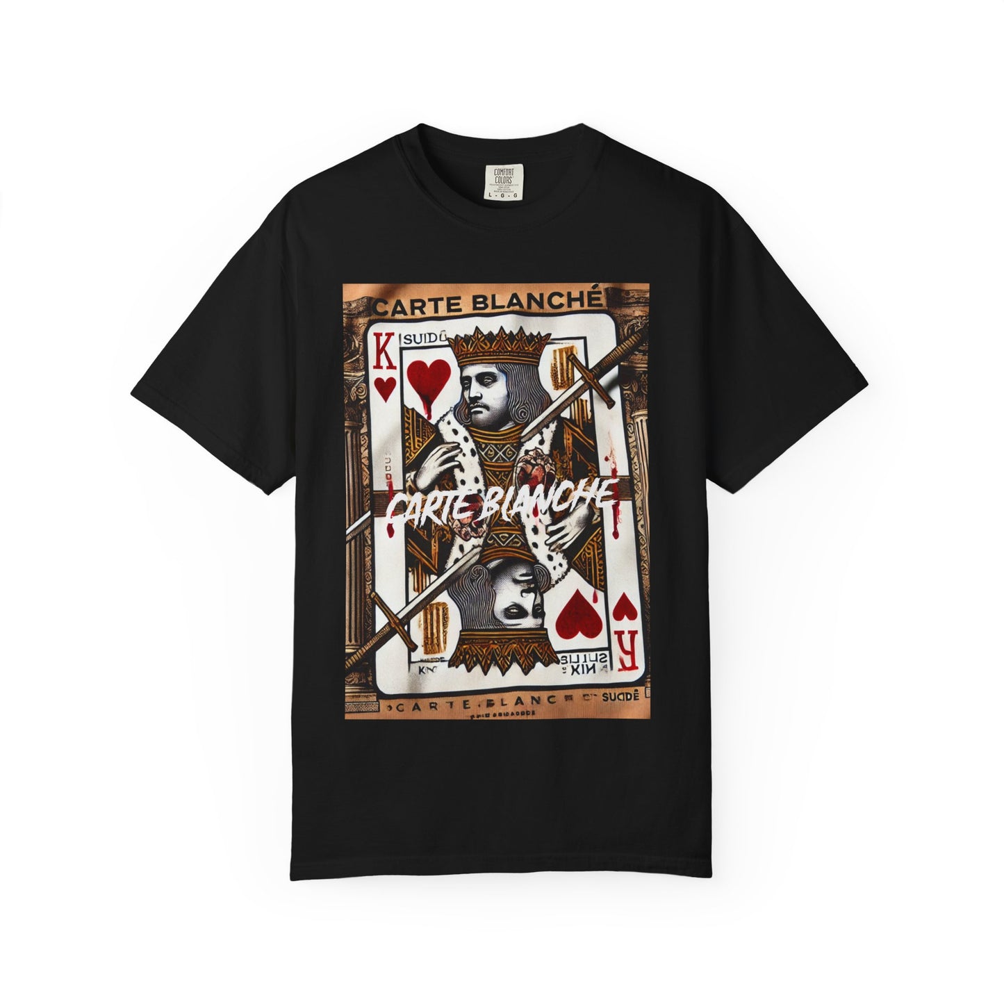 Street Art Graphic T-Shirt - 'God Save the Queen' & 'Carte Blanche' Design