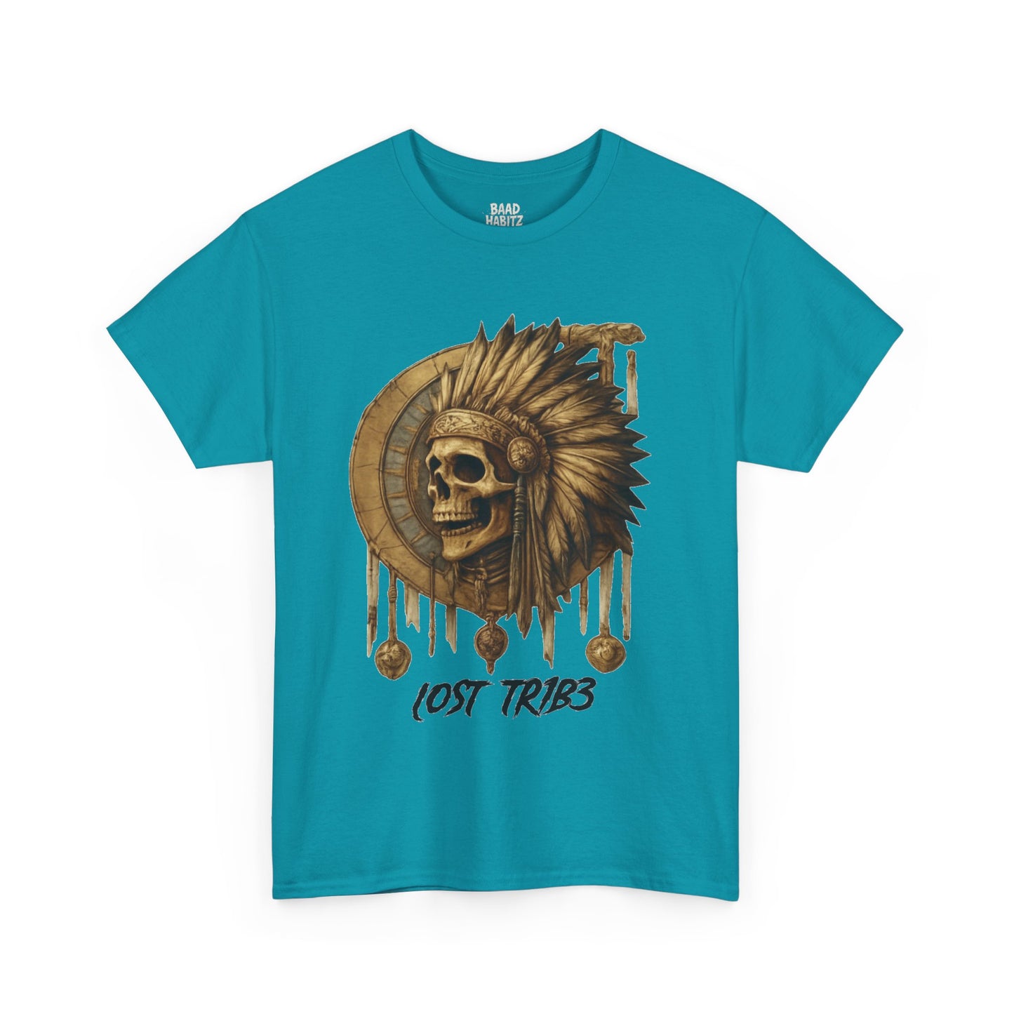 Unisex Heavy Cotton Tee - Lost Tribe Skull Design
