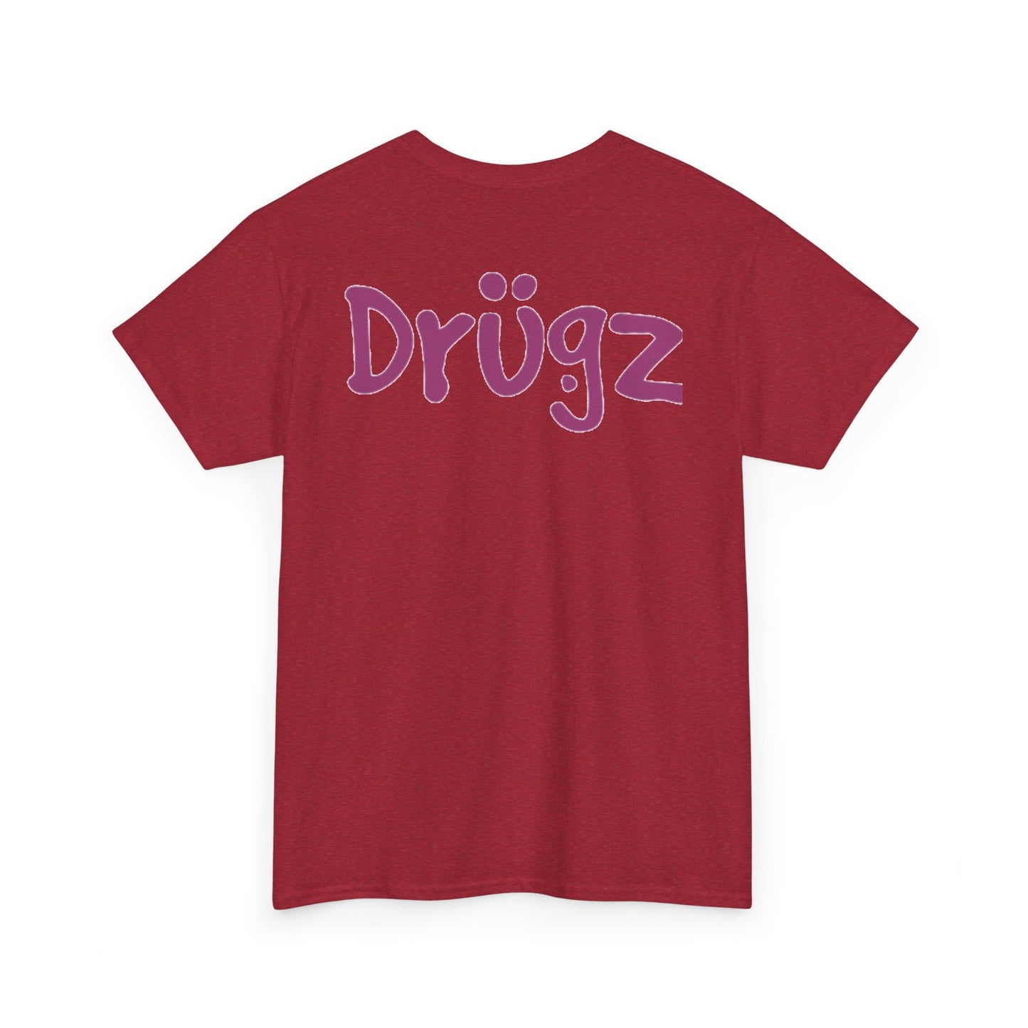 Colorful Unisex Heavy Cotton Tee - 'BAAD HABITZ' and 'Drügz' Graphic, Streetwear Vibe, Perfect for Casual Outings, Gifts, and Festivals