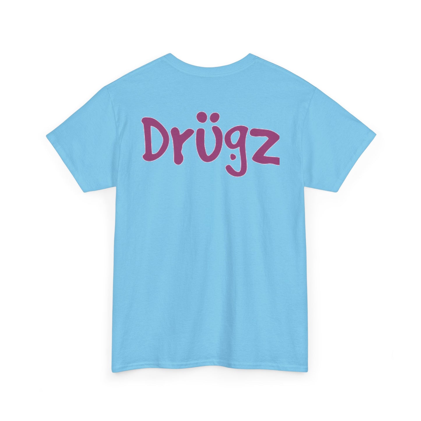 Colorful Unisex Heavy Cotton Tee - 'BAAD HABITZ' and 'Drügz' Graphic, Streetwear Vibe, Perfect for Casual Outings, Gifts, and Festivals