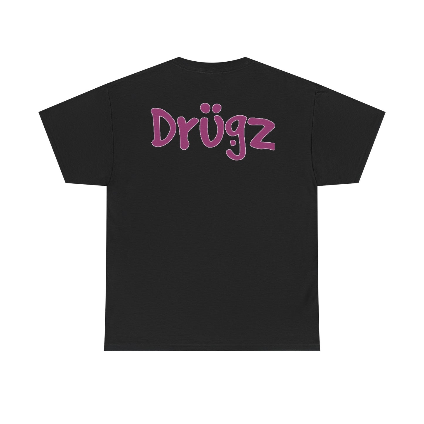 Colorful Unisex Heavy Cotton Tee - 'BAAD HABITZ' and 'Drügz' Graphic, Streetwear Vibe, Perfect for Casual Outings, Gifts, and Festivals