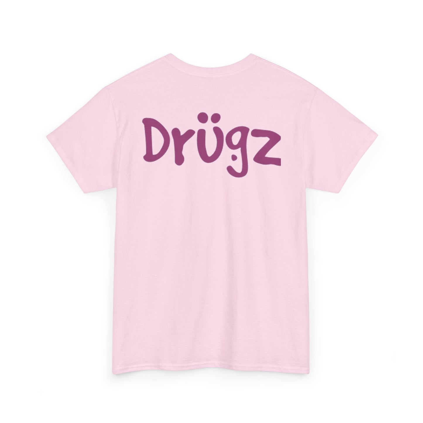 Colorful Unisex Heavy Cotton Tee - 'BAAD HABITZ' and 'Drügz' Graphic, Streetwear Vibe, Perfect for Casual Outings, Gifts, and Festivals