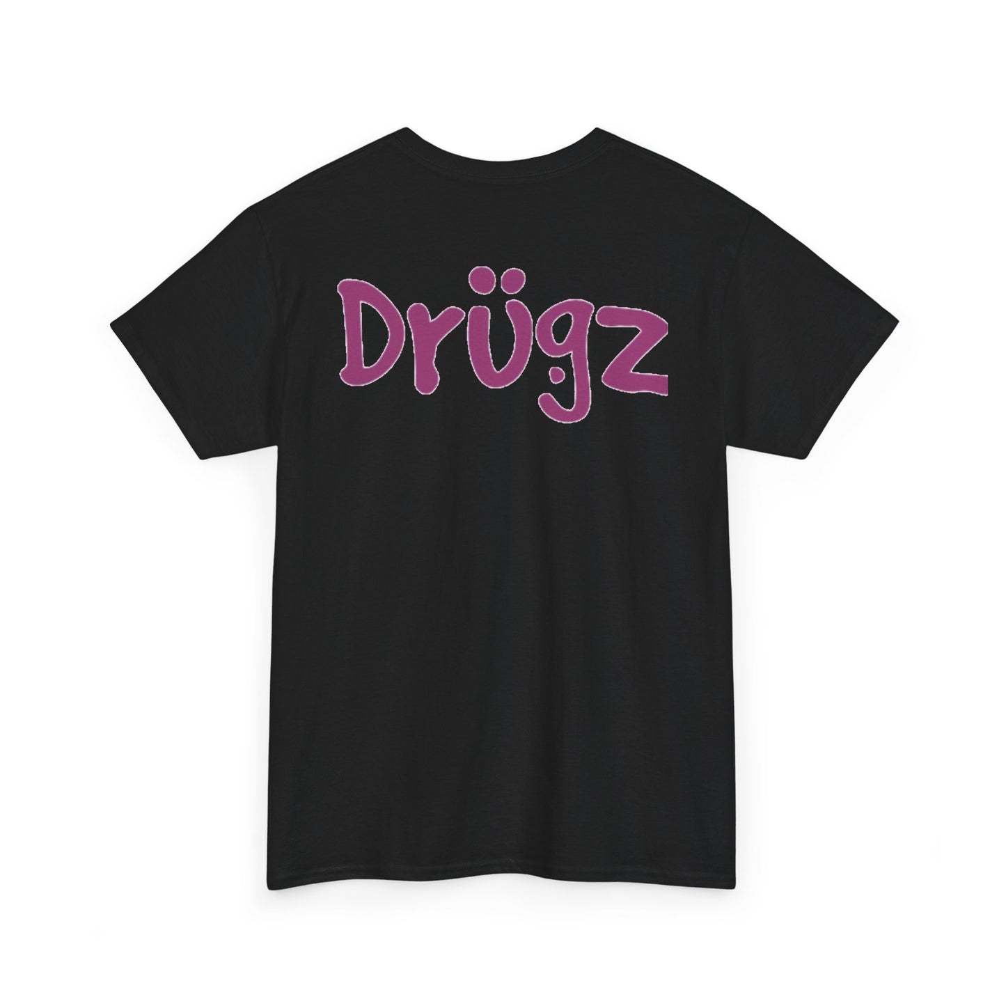 Colorful Unisex Heavy Cotton Tee - 'BAAD HABITZ' and 'Drügz' Graphic, Streetwear Vibe, Perfect for Casual Outings, Gifts, and Festivals