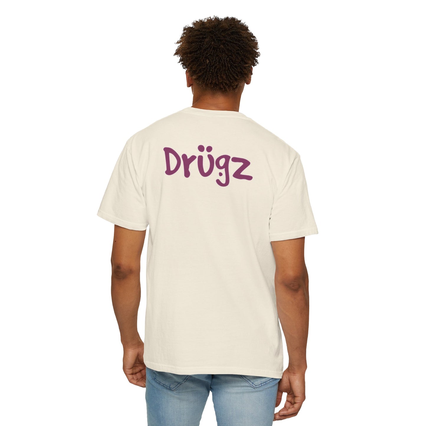 Unisex Garment-Dyed T-Shirt with 'Baad Habitz' Graphic - Fun, Playful Design for Casual Wear