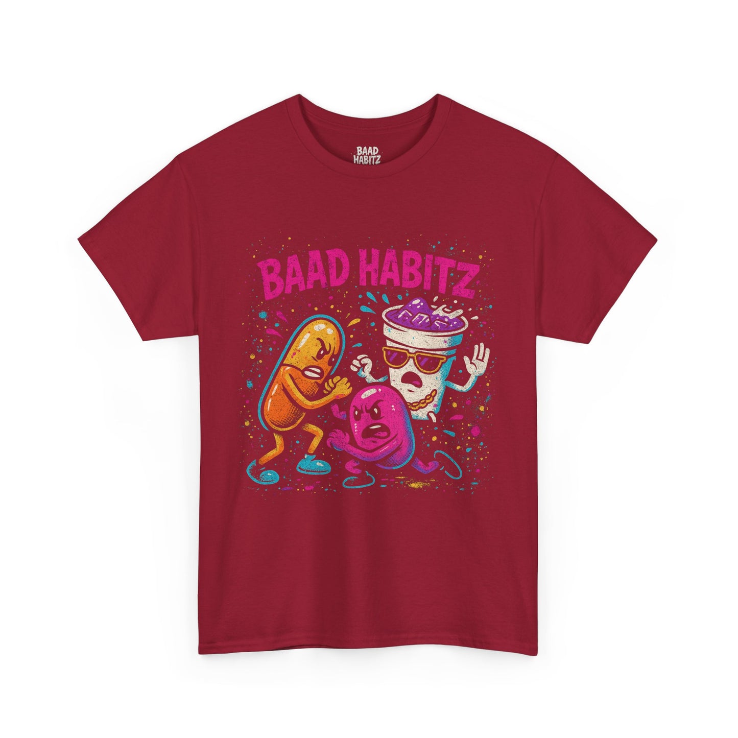 Funny Graphic Tee, Unisex Humor Shirt, Party Wear, Baad Habitz Apparel, Drugz T-Shirt, Gift for Friends