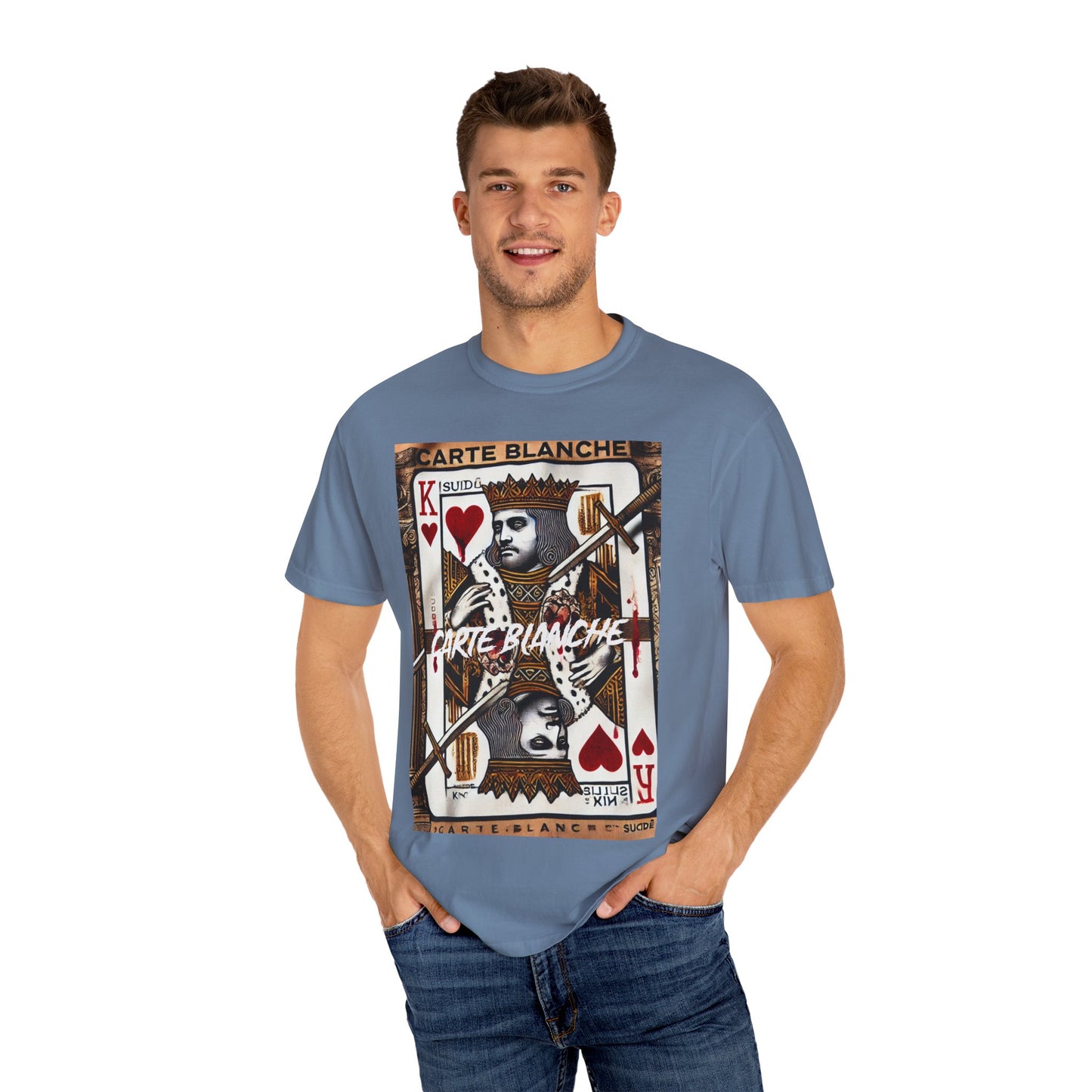 Street Art Graphic T-Shirt - 'God Save the Queen' & 'Carte Blanche' Design