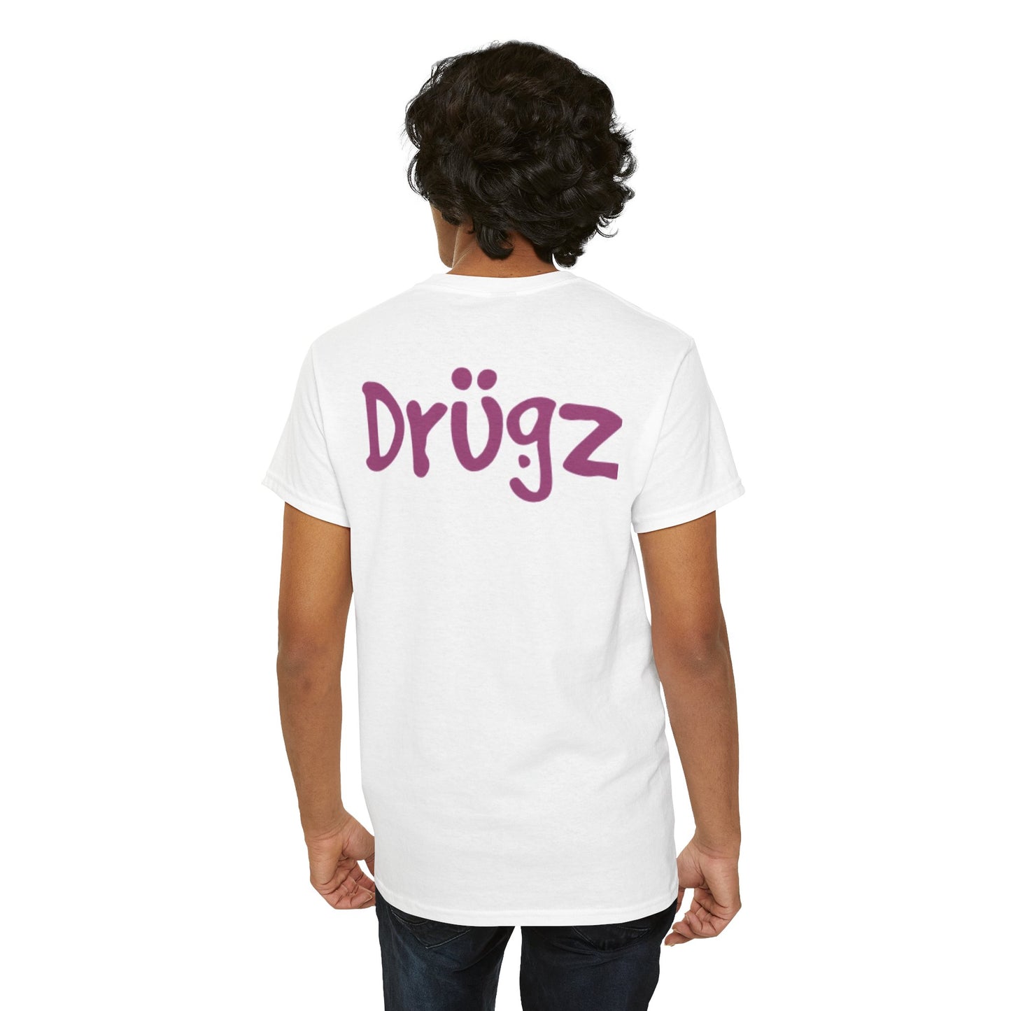 Colorful Unisex Heavy Cotton Tee - 'BAAD HABITZ' and 'Drügz' Graphic, Streetwear Vibe, Perfect for Casual Outings, Gifts, and Festivals