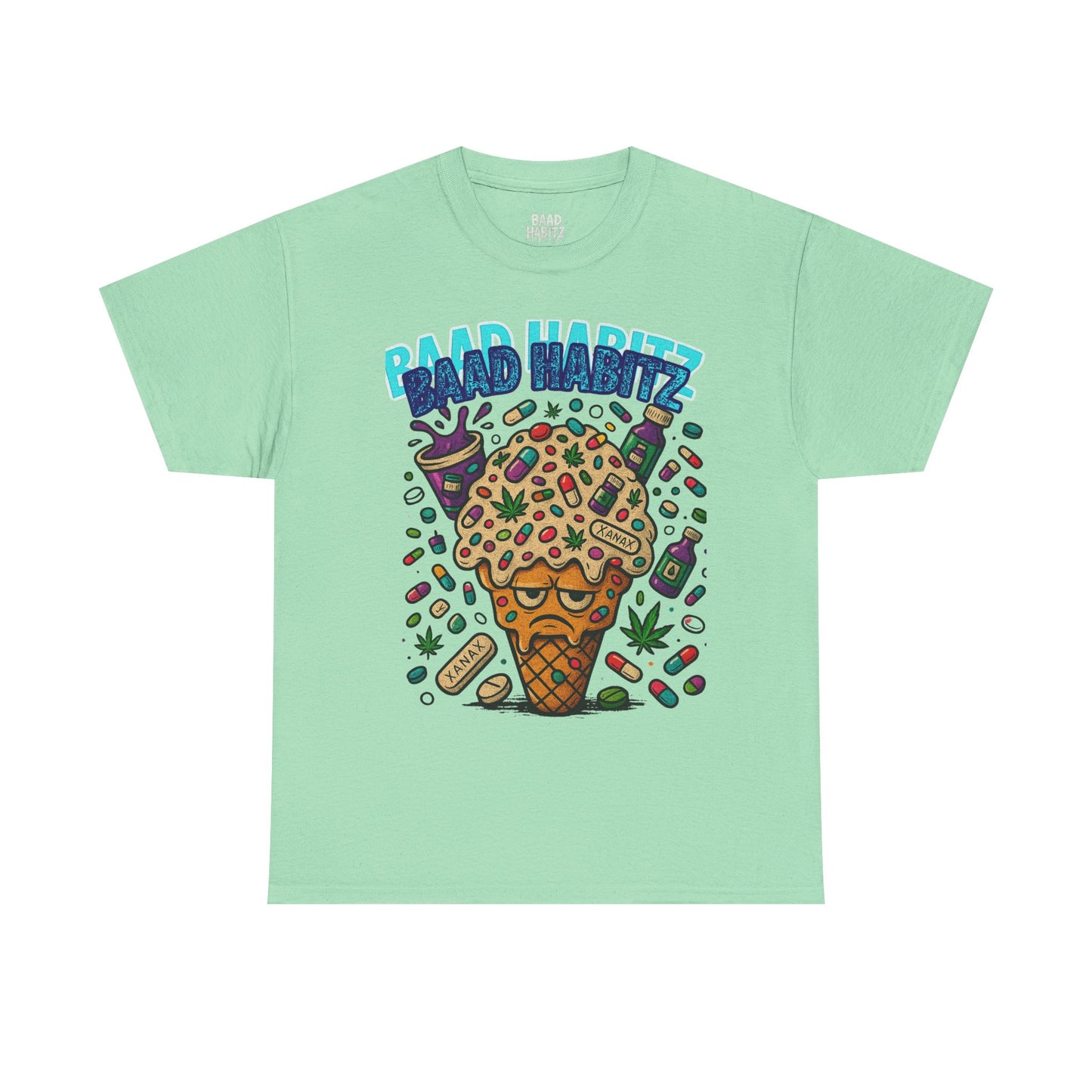 Fun Ice Cream Graphic Tee, Unisex Heavy Cotton Shirt, Summer Wear, Gift for Friends, Casual Outfit, Music Festival Apparel