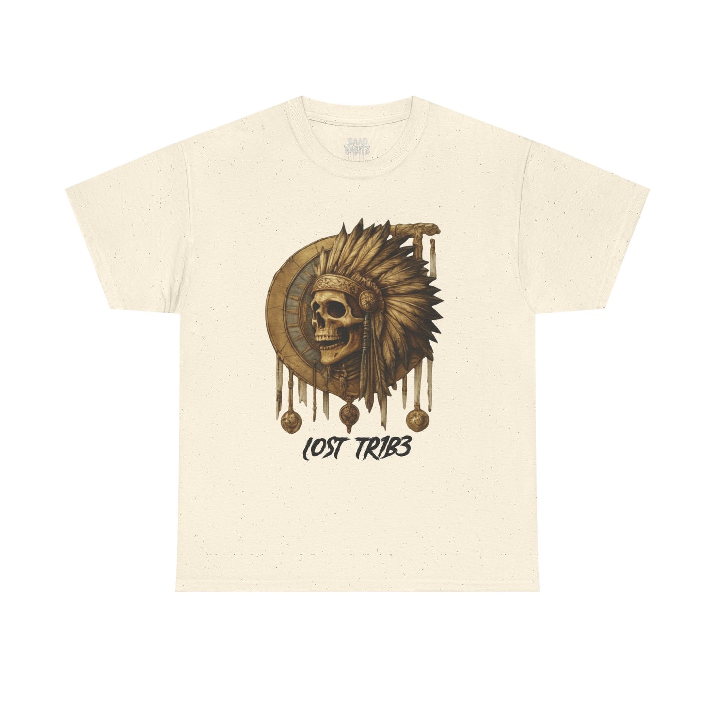 Unisex Heavy Cotton Tee - Lost Tribe Skull Design