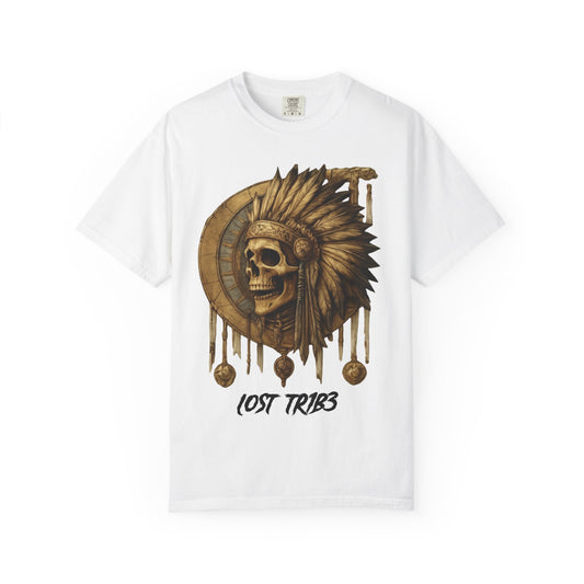 Unisex Garment-Dyed T-Shirt - 'Lost Tribe' Skull Design