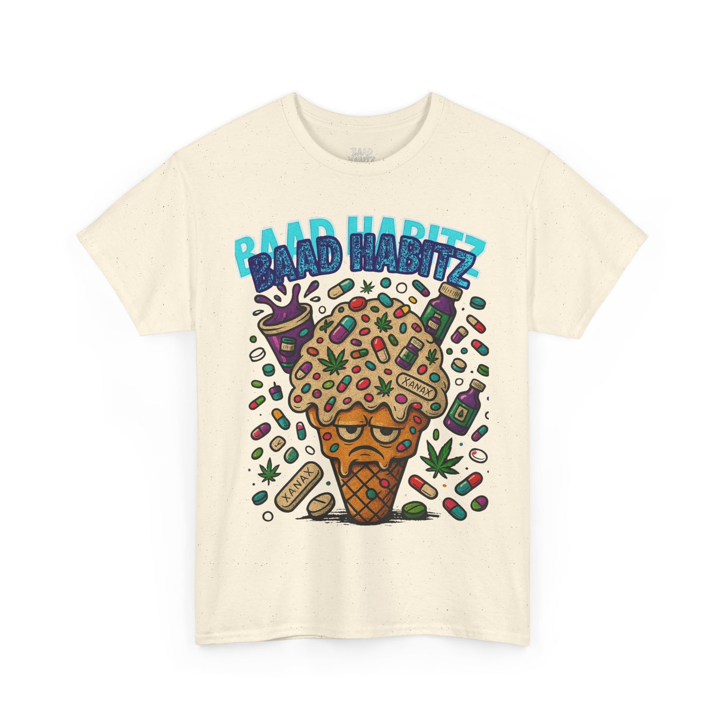 Fun Ice Cream Graphic Tee, Unisex Heavy Cotton Shirt, Summer Wear, Gift for Friends, Casual Outfit, Music Festival Apparel