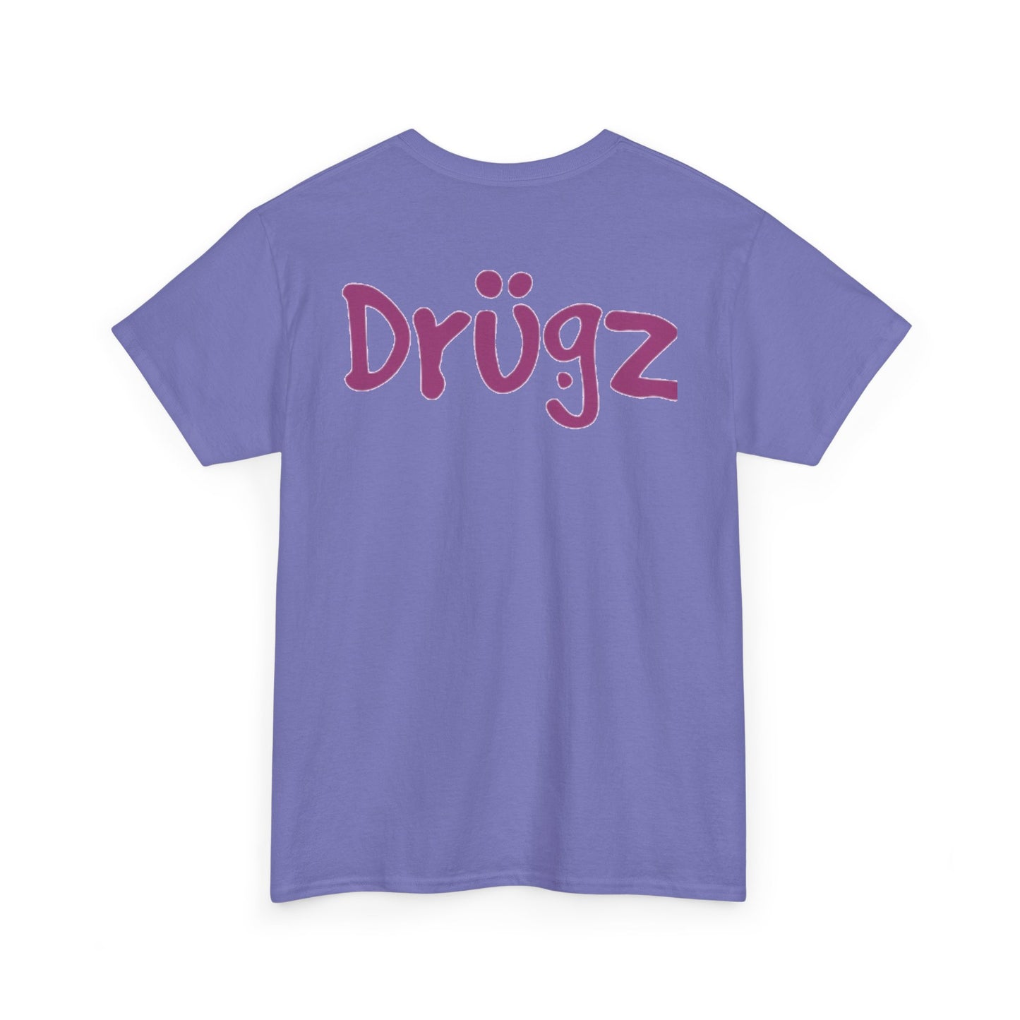Colorful Unisex Heavy Cotton Tee - 'BAAD HABITZ' and 'Drügz' Graphic, Streetwear Vibe, Perfect for Casual Outings, Gifts, and Festivals