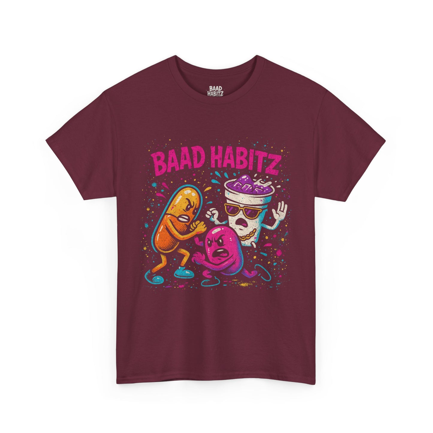 Funny Graphic Tee, Unisex Humor Shirt, Party Wear, Baad Habitz Apparel, Drugz T-Shirt, Gift for Friends